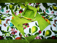 Cargar imagen en el visor de la galería, Decoración completa de cocina-comedor: Frutas y flores / Verde